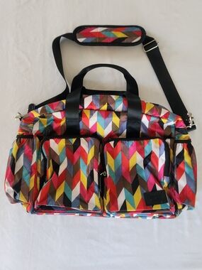 French Bull By Trend Lab Chevron Ziggy Duffel Shoulder Travel Diaper Bag